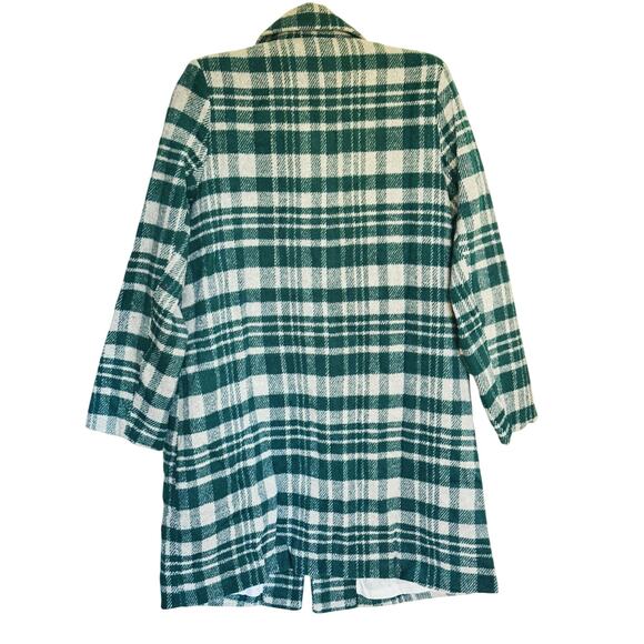 NWT Green Plaid 3-Piece Set Top Skirt Long Coat Small Holiday Academia Winter - Picture 5 of 16